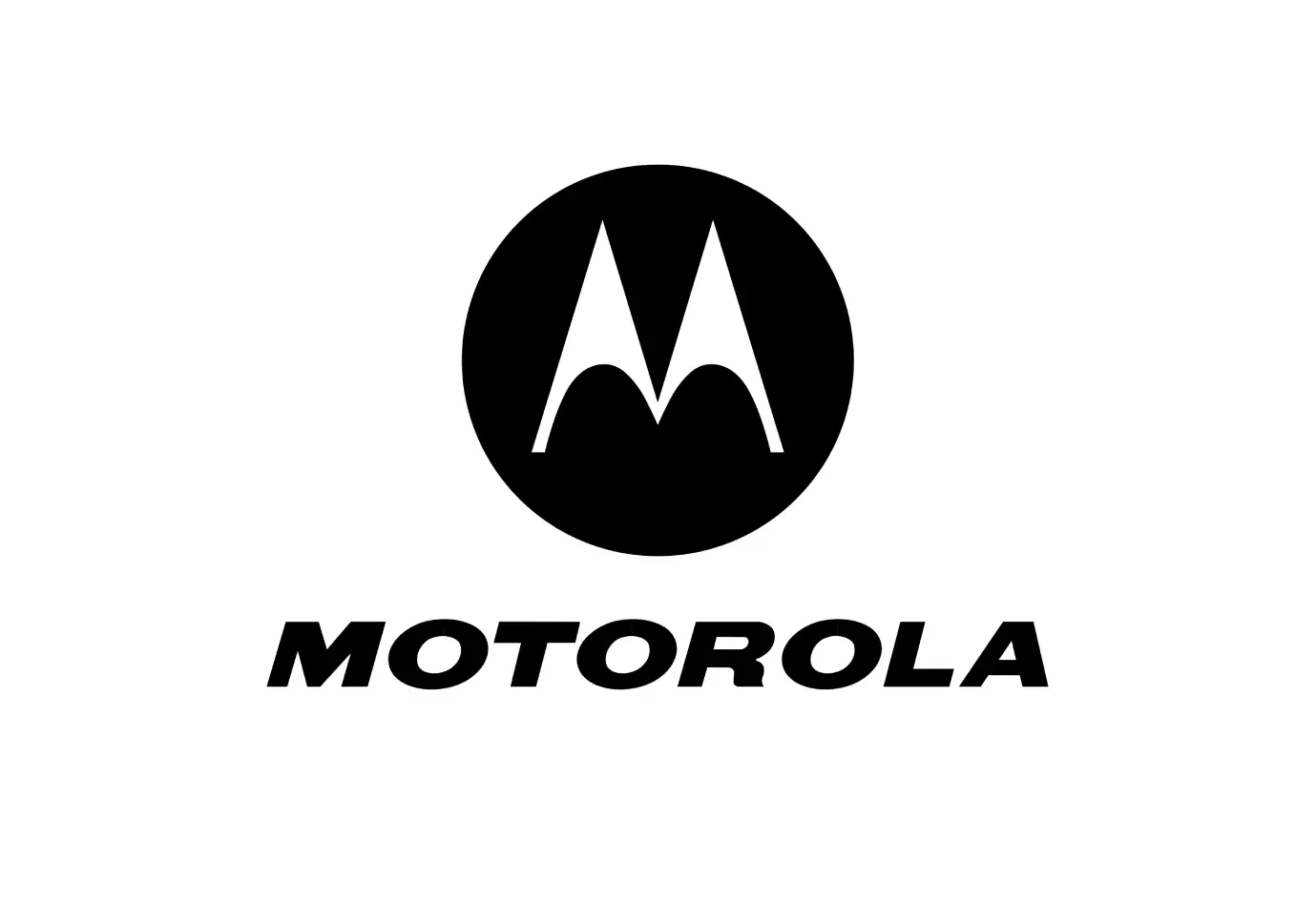 A motorola logo is shown on the side of a white background.